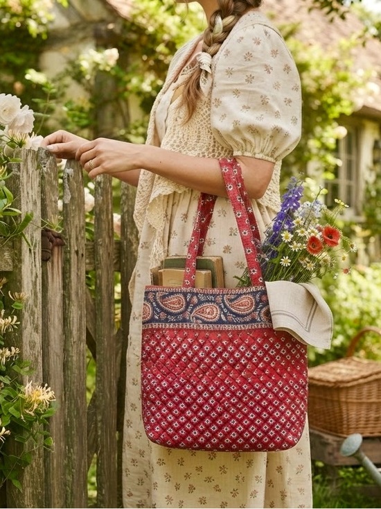 Vera Bradley Handbags - Vintage Vera Bradley Americana Quilted Tote Bag